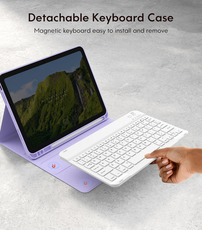 CHESONA Steps Series Keyboard Case for iPad 10th 10.9'', Purple