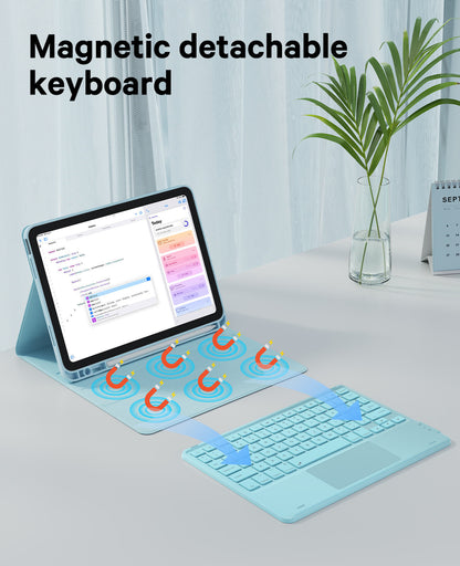 CHESONA Steps Touch Series Keyboard Case, 7 Backlit Keyboard, 2 Bluetooth Channels