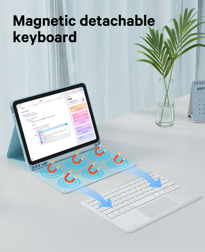 CHESONA Steps Touch Series Keyboard Case, 7 Backlit Keyboard, 2 Bluetooth Channels